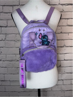 Girls Disney Stitch Purple Mini Backpack One Size Lilo and Stitch 10x8x3